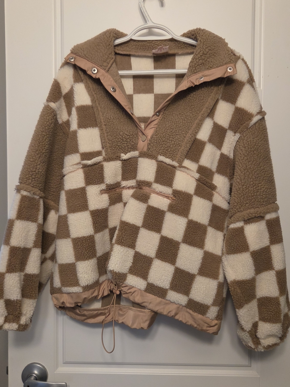 Checkered Sherpa Sweater